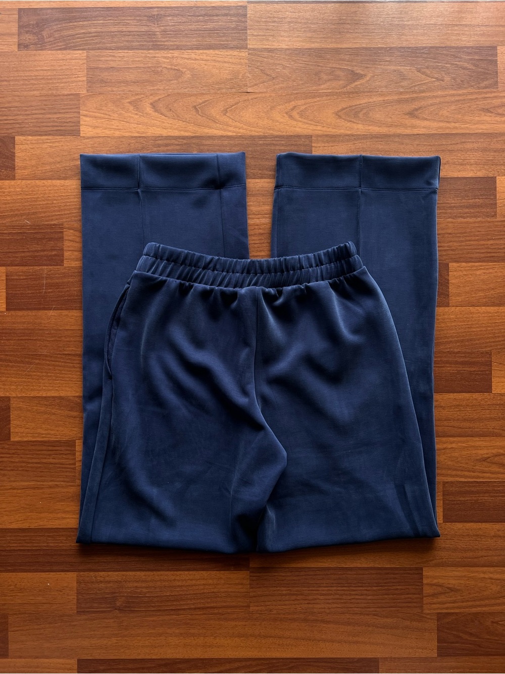 Navy Blue Velvet Sweatpants - Picture 2 of 3